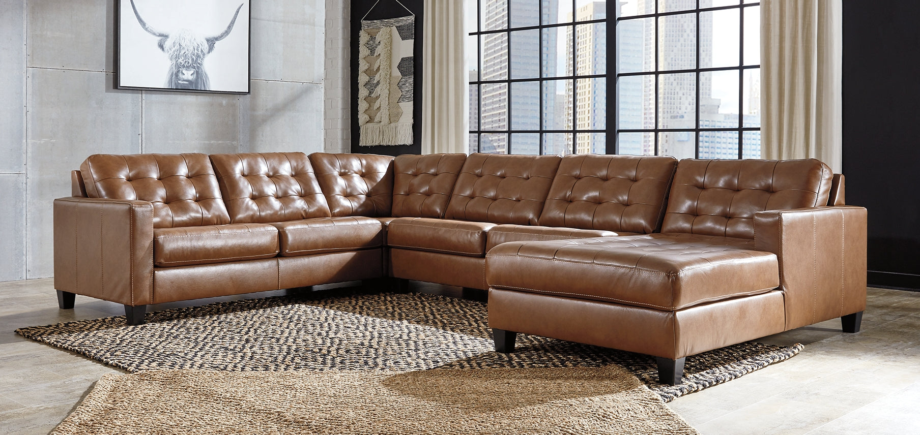 Baskove Signature Design by Ashley 4-Piece Sectional with Chaise