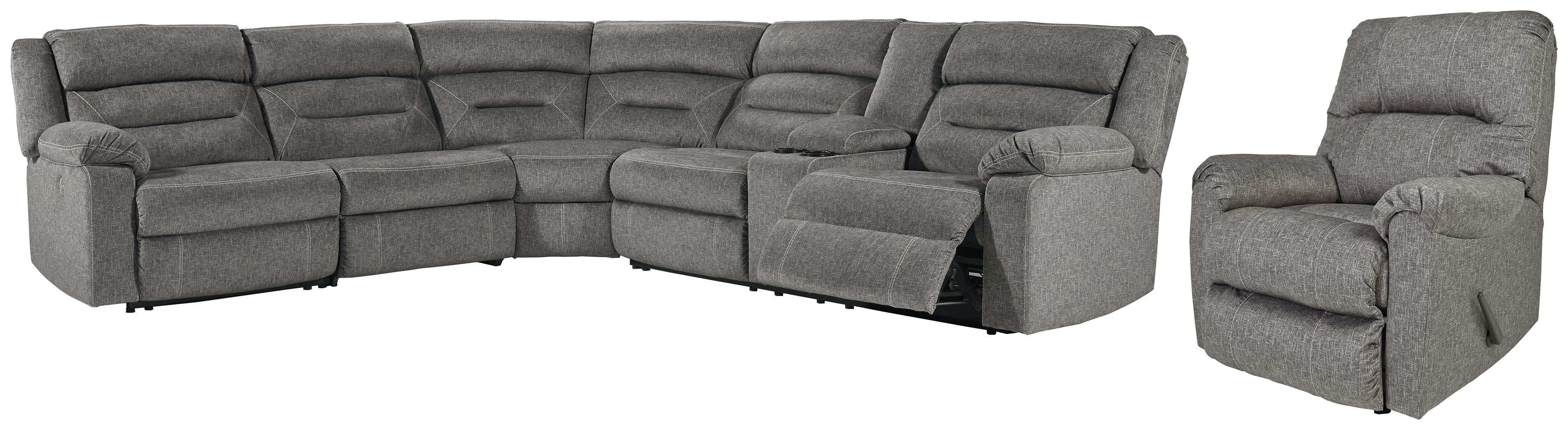 Malmaison Signature Design Contemporary Power Reclining 5-Piece Living Room Set