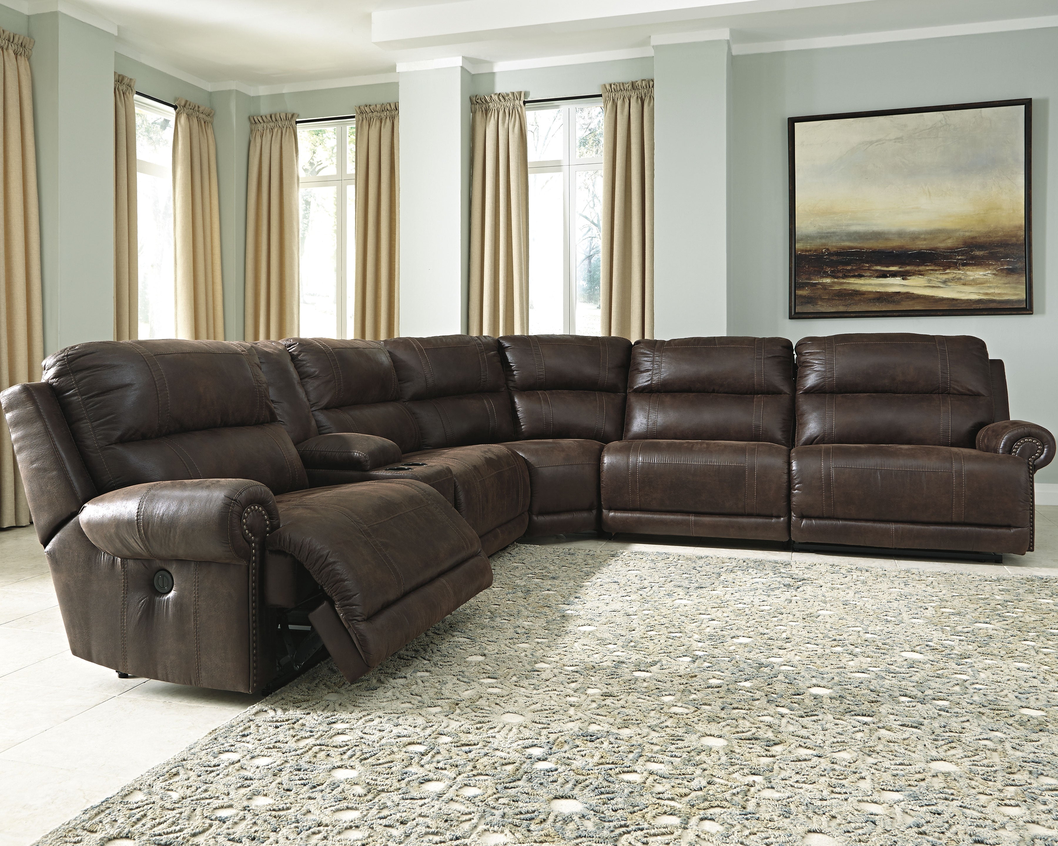 Luttrell Benchcraft 6-Piece Reclining Sectional