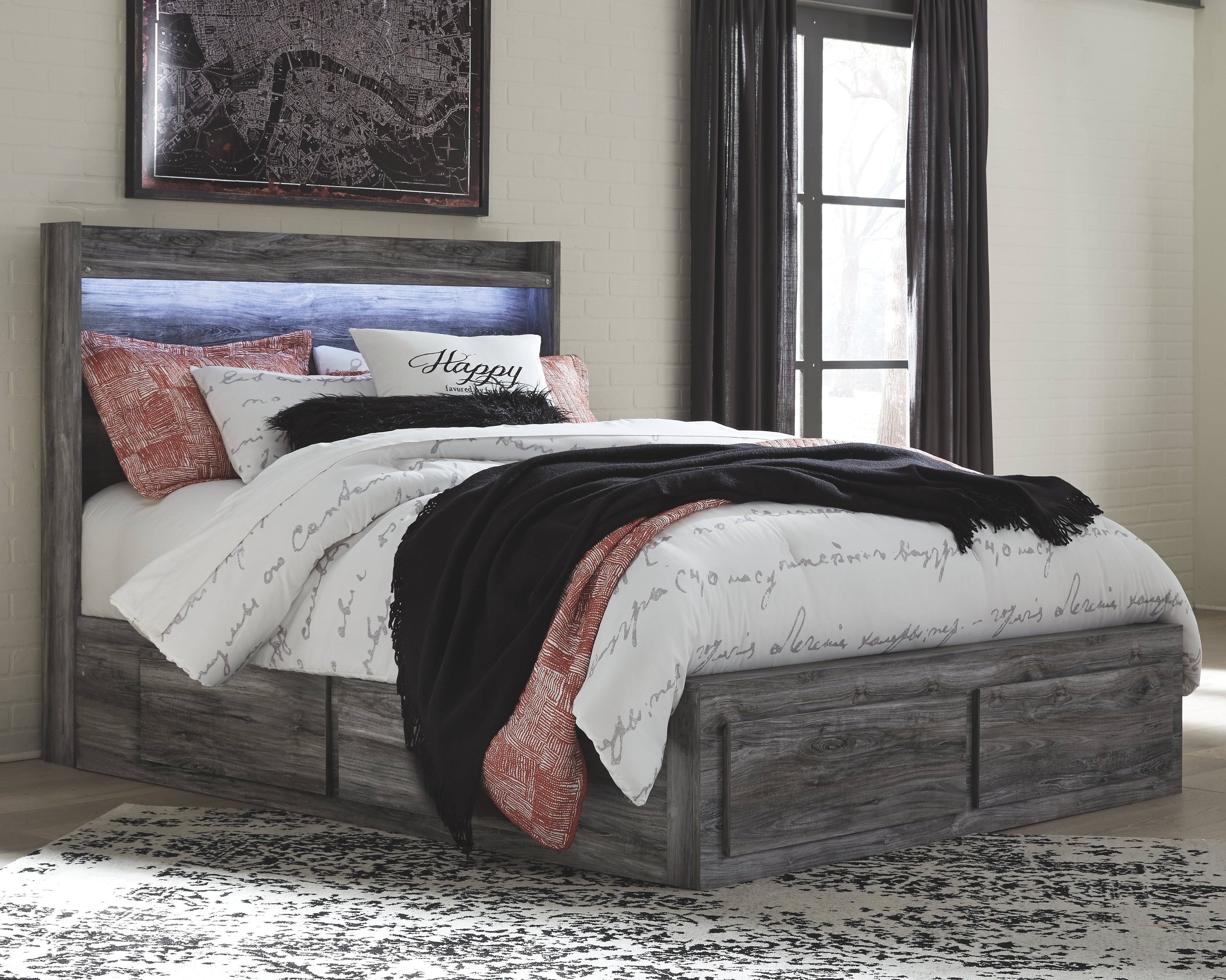 Baystorm Signature Design by Ashley Queen Panel Bed with 4 Storage Drawers