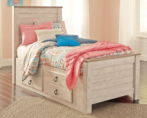 Willowton Signature Design by Ashley Twin Panel Bed with 2 Storage Drawers