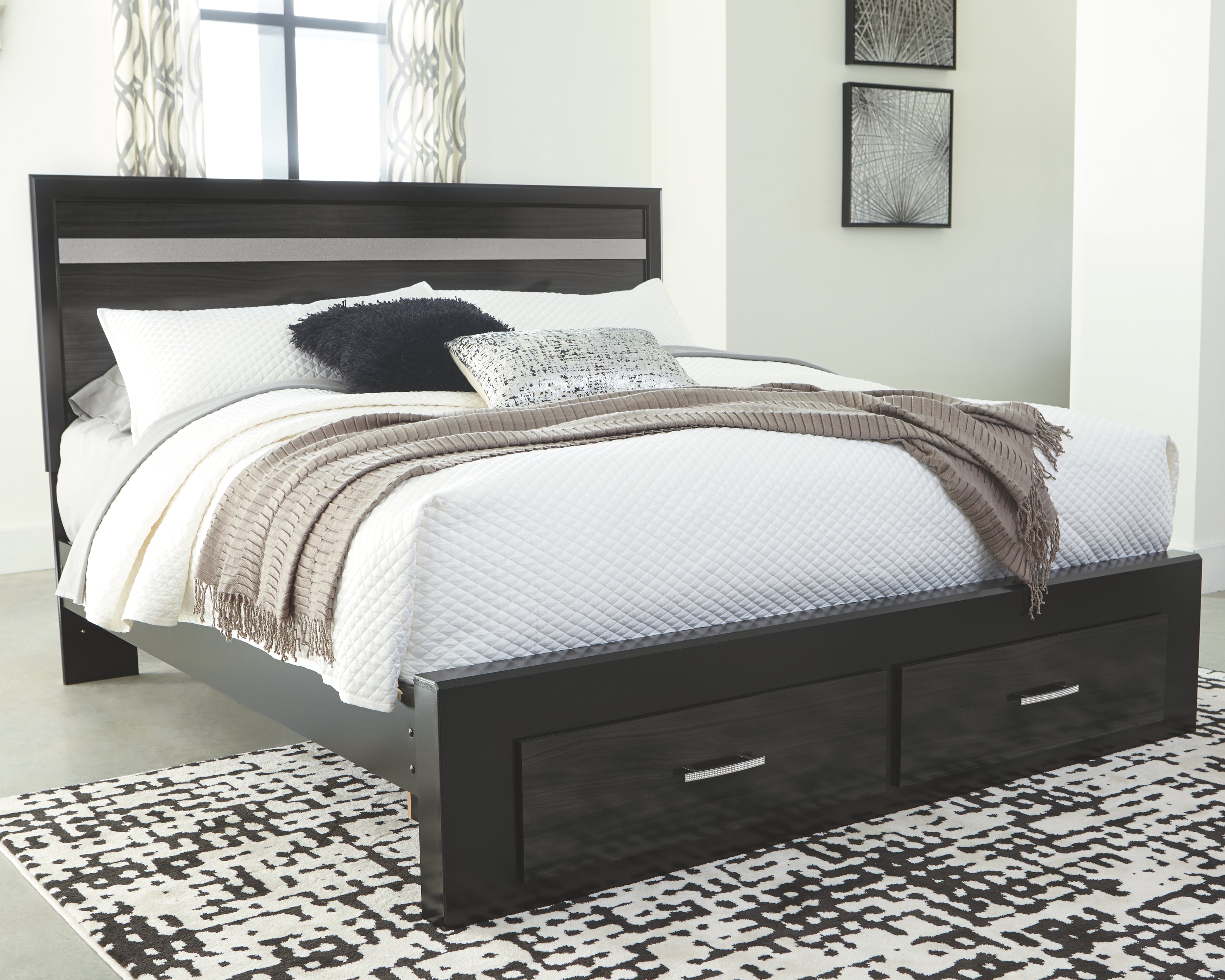 Starberry Signature Design by Ashley King Panel Bed with 2 Storage Drawers