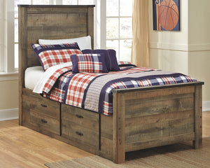 Trinell Signature Design by Ashley Twin Panel Bed with 2 Storage Drawers