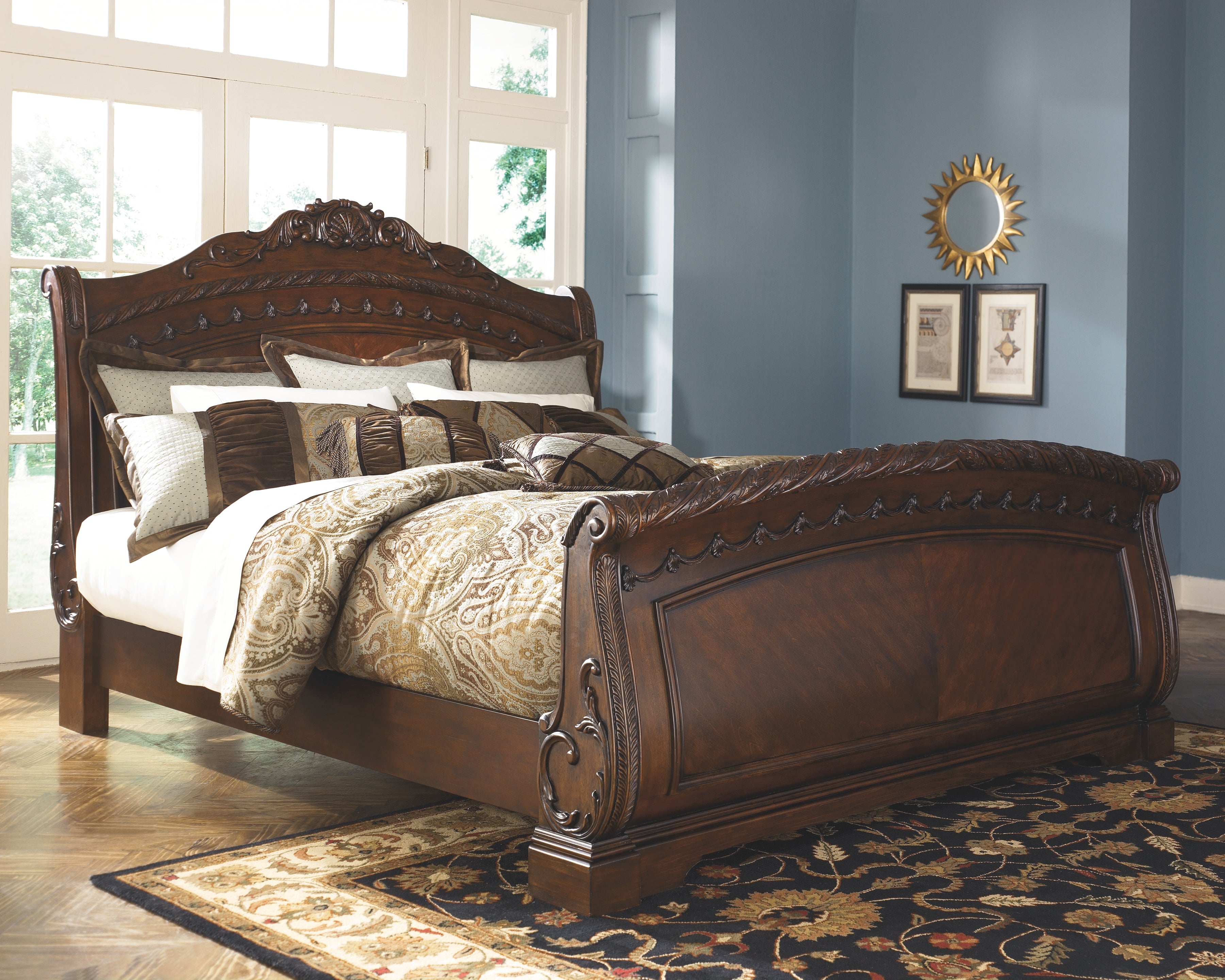 North Shore Millennium by Ashley King Sleigh Bed