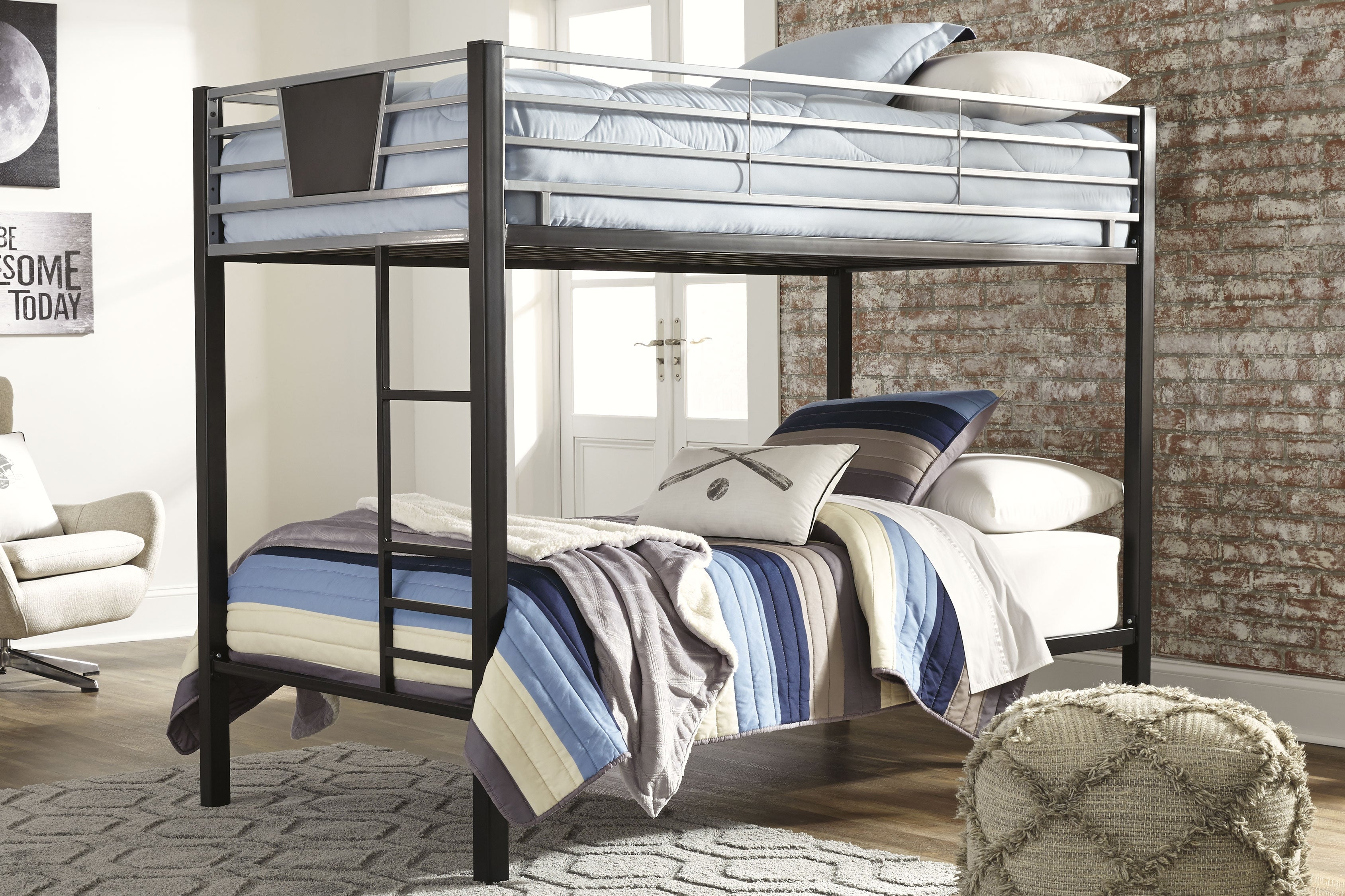 Dinsmore Signature Design by Ashley Twin over Twin Bunk Bed with Ladder