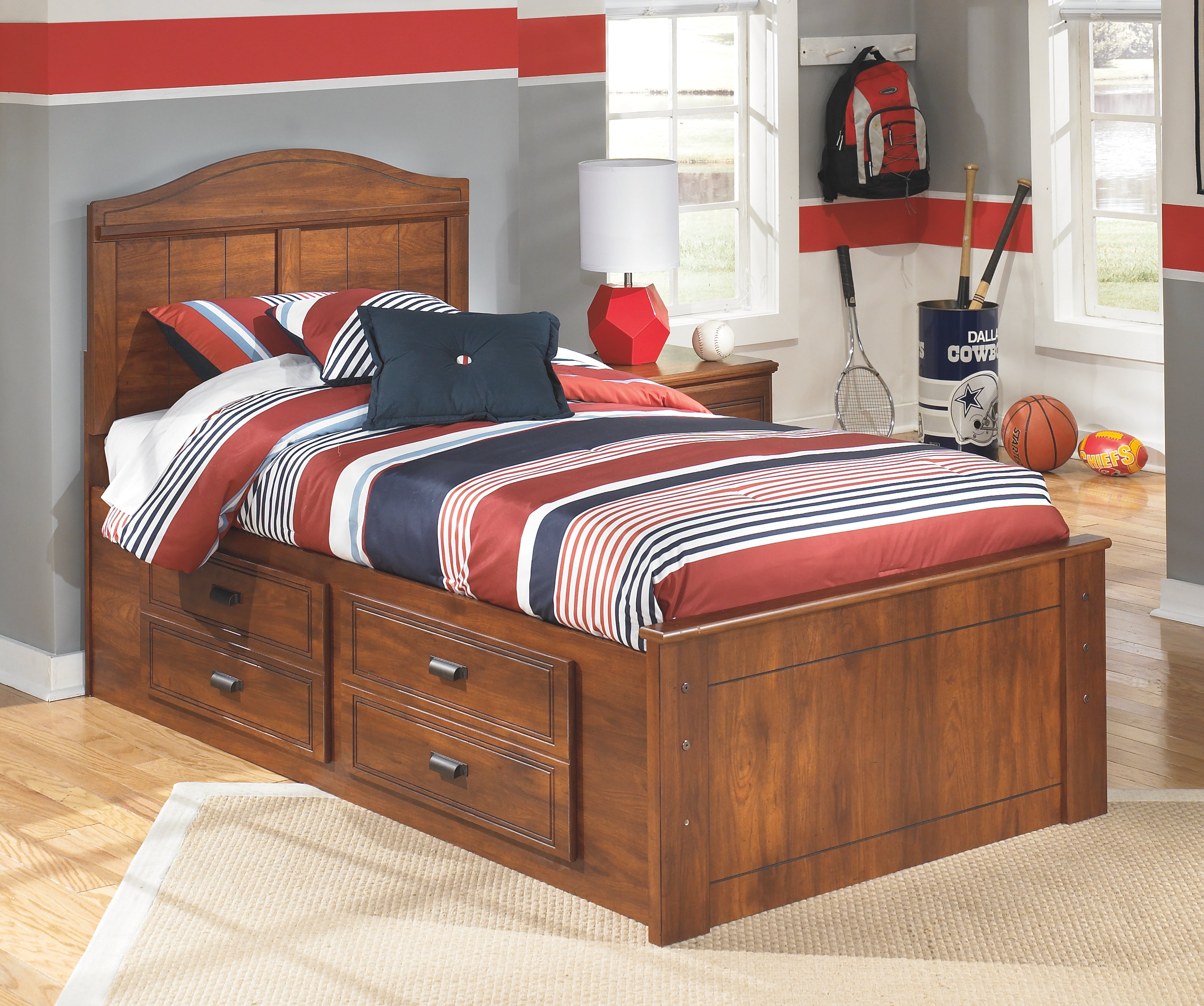 Barchan Signature Design by Ashley Twin Panel Bed with 2 Storage Drawers