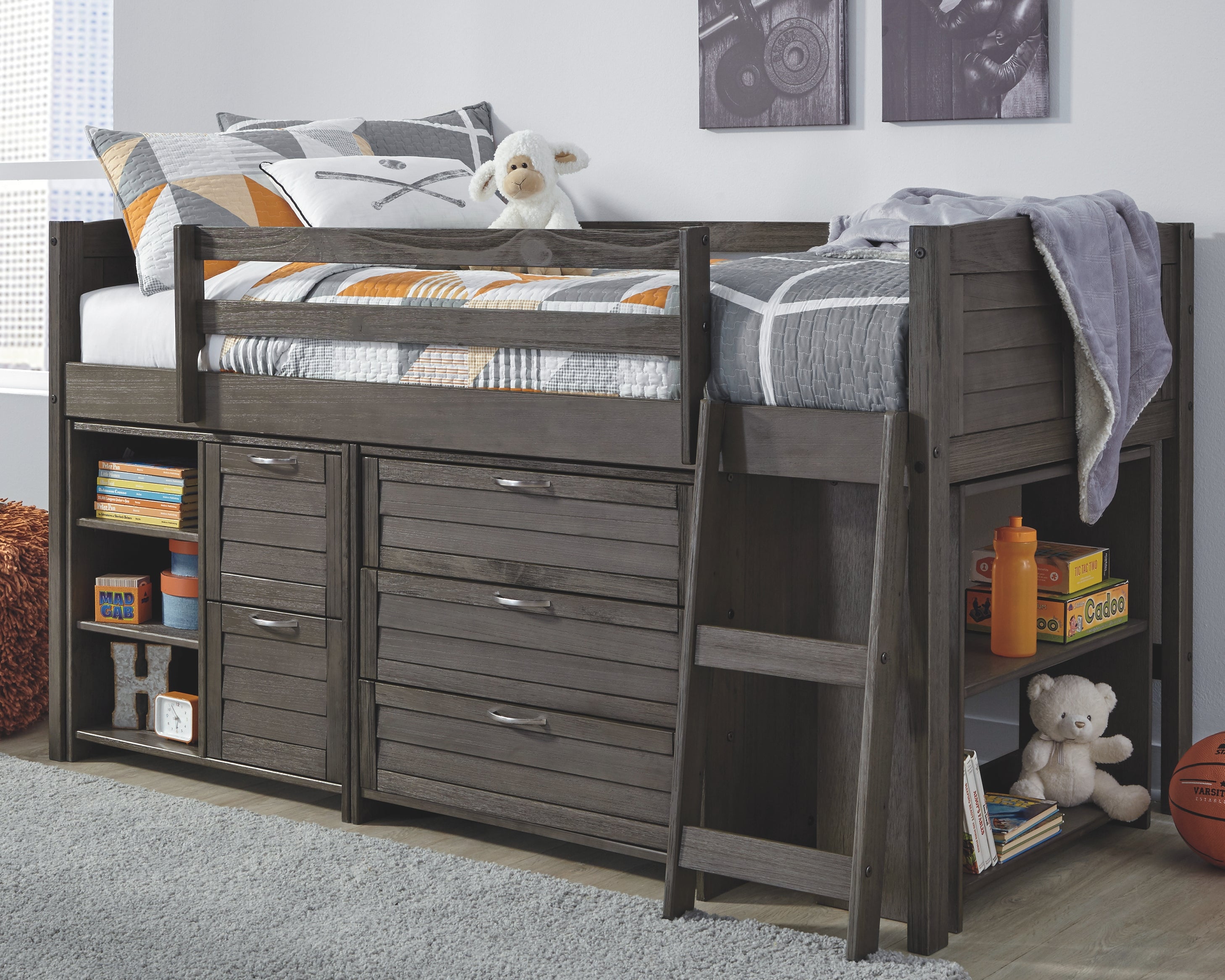 Caitbrook Signature Design by Ashley Twin Loft Bed with 1 Large Storage Drawer