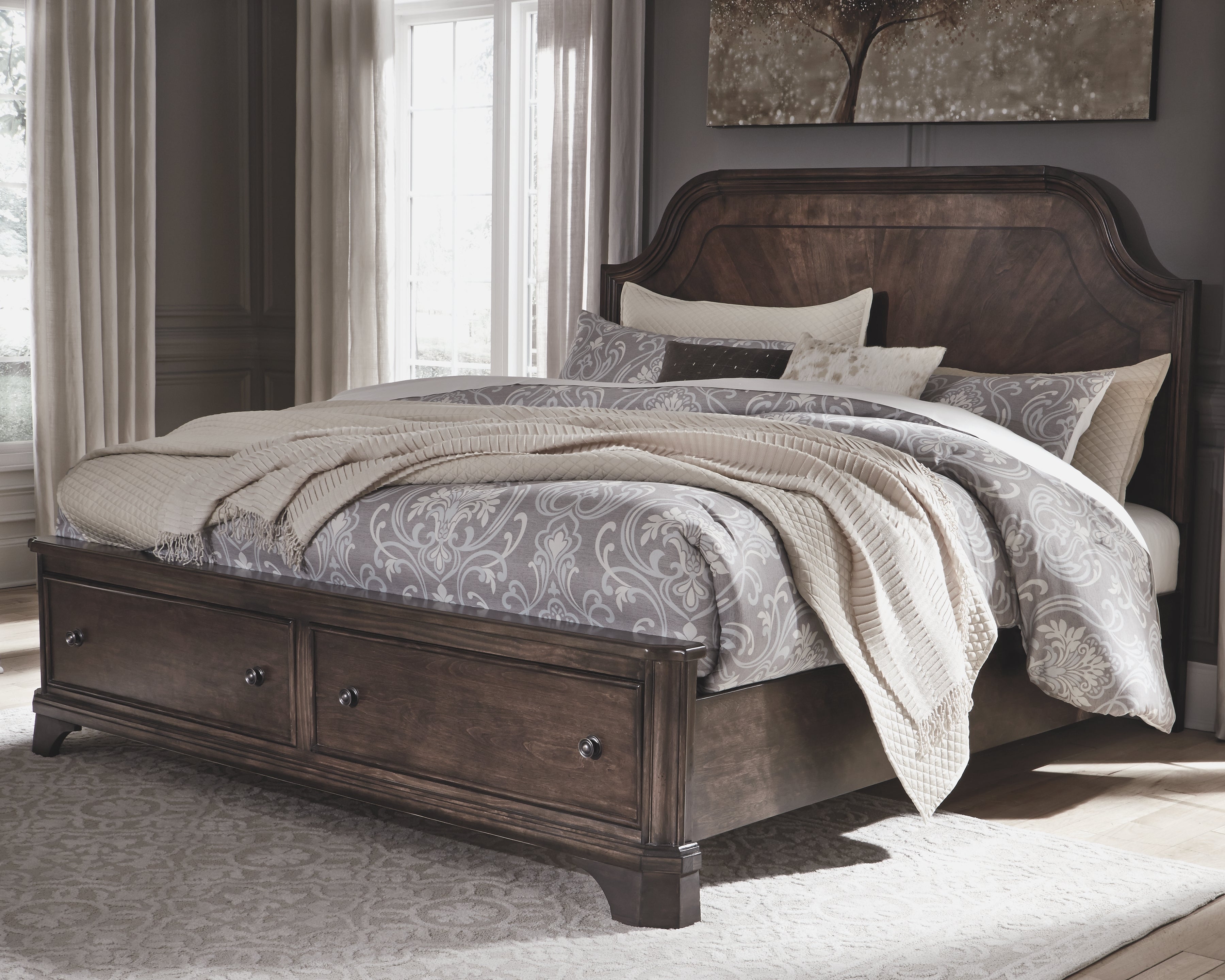 Adinton Signature Design by Ashley King Panel Bed with 2 Storage Drawers