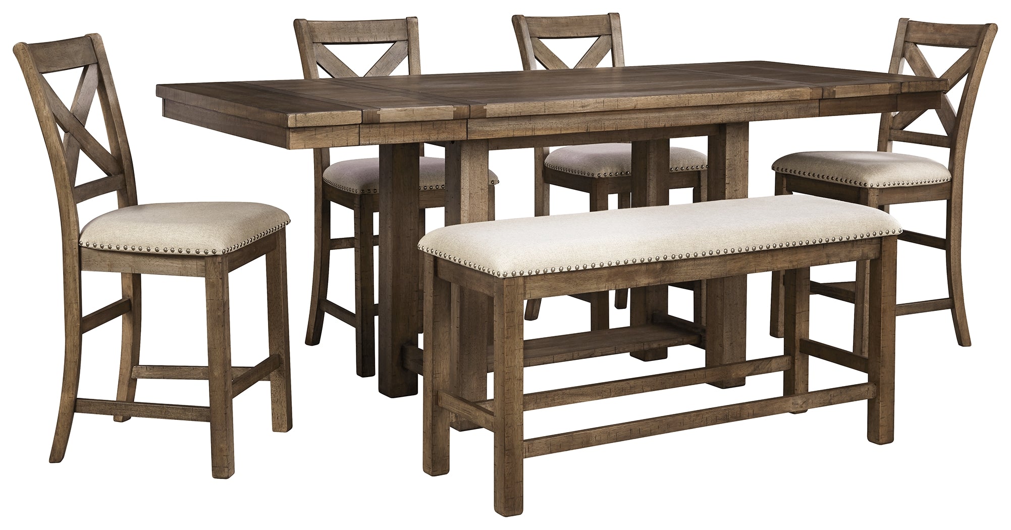 Moriville Signature Design Counter Height 6-Piece Dining Room Set